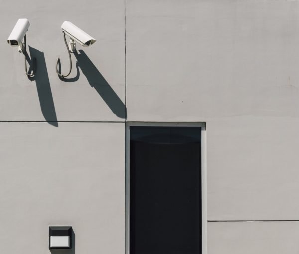 CCTV camera in front of building